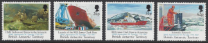 British Antarctic Territory #188-91 MNH set, research ships, issued 1991