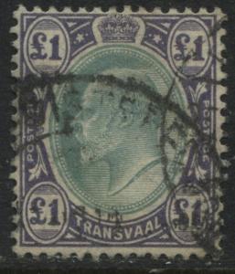 Transvaal KEVII 1902 £1 used