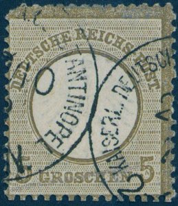 German 1873 Offices in Turkey V6 Forerunner Stamp 5Gr Sm Shield 95823