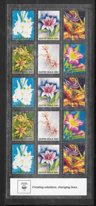 Easter Seals 2003 MNH Sheet Collection / Lot (12481)