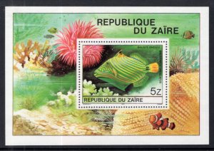 Zaire 981A Fish Souvenir Sheet MNH VF