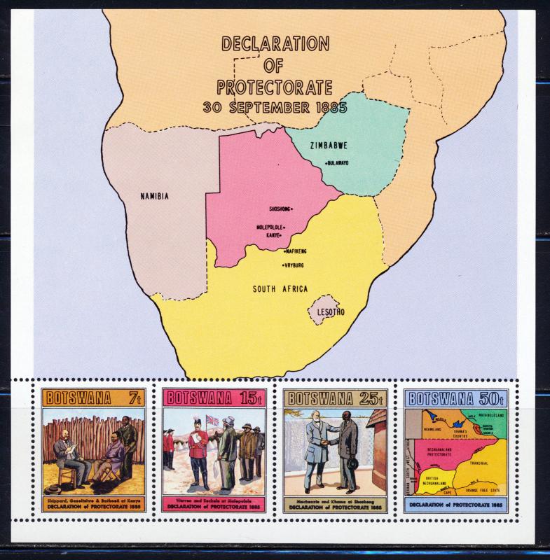 BOTSWANA 1985 DECLARATION OF BECHUANALAND PROTECTOR SOUVENIR SHEET SCOTT 379a