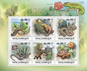 Mozambique 2011 MNH - Cactuses & Reptiles. Mi 5316-5321, Scott 2481