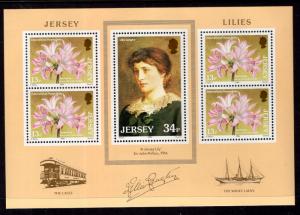 Jersey 392a Flowers Souvenir Sheet MNH VF