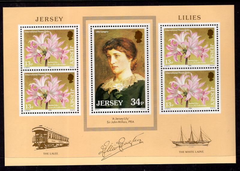 Jersey 392a Flowers Souvenir Sheet MNH VF