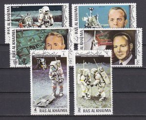 Ras al Khaima, Mi cat. 701-706 A. Apollo 14. Astronauts issue. Canceled. ^