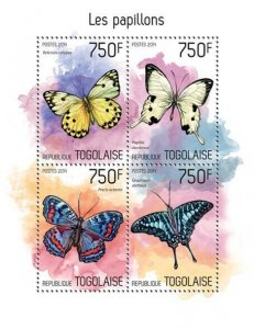 2014 TOGO MNH. BUTTERFLIES   |  Y&T Code: 3852-3855  |  Michel Code: 5687-5690