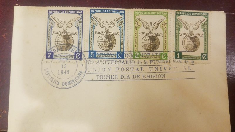 vtaeb.O) 1949 DOMINICAN REPUBLIC, PIGEON AND GLOBE - ANNIVERSARY OF THE UPU,