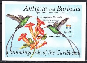 Antigua, Scott cat. 1598. Hummingbird s/sheet. ^