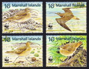 Marshall Is. WWF Birds Bristle-thighed Curlew 4v 1997 MNH SC#638 a-d