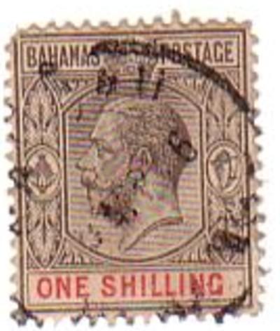 Bahamas Sc 54 1912 1/ G V stamp used