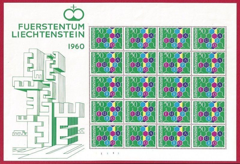 1960 Liechtenstein - Europe Mini Sheet 60 - 20 Pieces - MNH** - Rare
