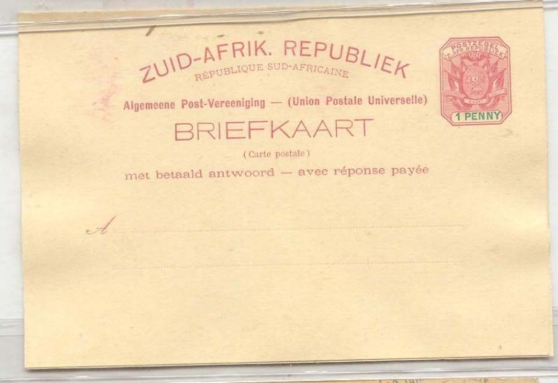  Sout Africa Transvaal #6 (intero Sudafrica stazionario postale)