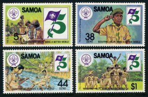 Samoa 575-578, MNH. Mi 481-484. Scouting Year 1982: Map reading, Bridge, Troop.