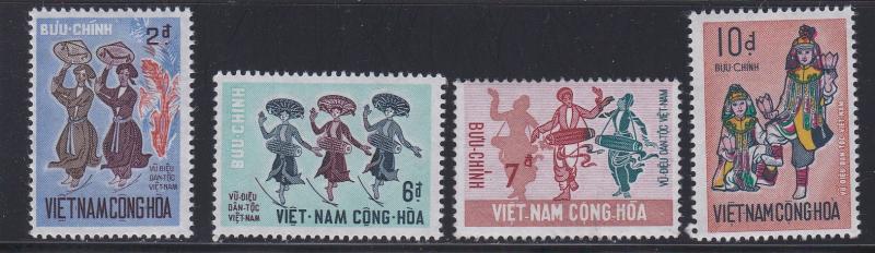 Viet Nam (South) # 385-388, Dancers & Musicians, NH, 1/2 Cat