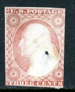 USA 1851 Washington 3¢ Imperf Scott #10A VFU Q450
