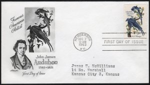 SC#1241 5¢ Columbia Jays FDC: Artmaster (1963) Addressed