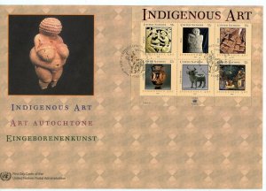 UN 2004 INDIGENOUS ART SHEETS CACHET BY VIENNA MUSEUM 3 FIRST DAY COVERS