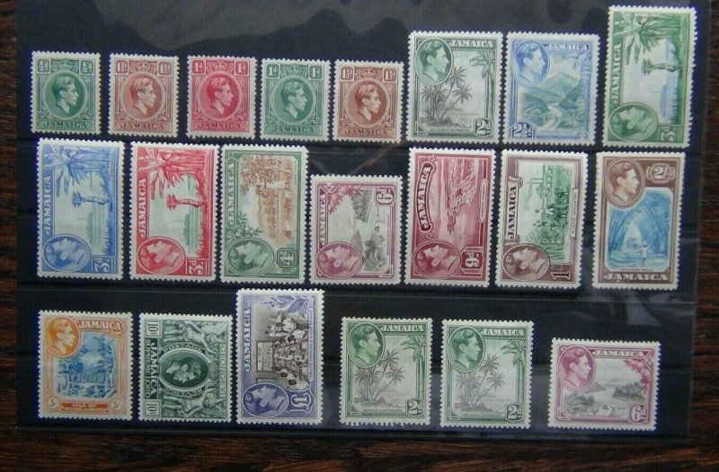 Jamaica 1938 - 52 set to £1 MM SG121 - SG133a