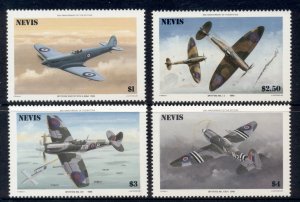 Nevis 1986 Spitfire Fighter Plane 50th Anniv. MUH