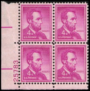 US #1036a LINCOLN MNH LL PLATE BLOCK #25783