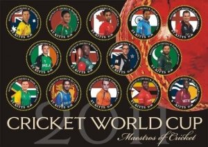 SAINT KITTS 2011 - CRICKET WORLD CUP 2011 - SHEET OF 14 STAMPS - Scott 799 - MNH