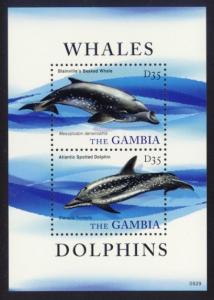 Gambia Sc# 3239 MNH Whales & Dolphins (S/S)