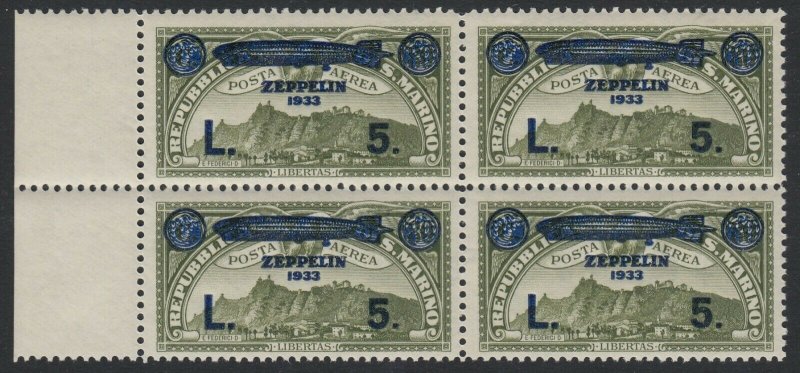 San Marino, Sc C12, MNH Block of four 