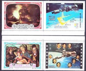 1972 Ras Al Khaimah 851-852,882,893Paar Skylab Programm,Painting,Christmas 40 €