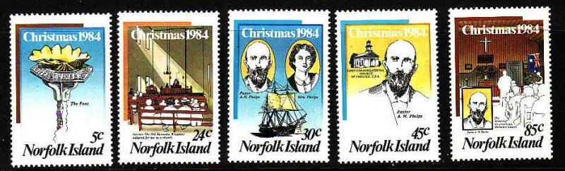 D3-Norfolk Is.-Scott#347-51-Unused NH set-Christmas-1984-