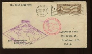 C14 Graf Zeppelin on Attractive MAY 30 1930 Flown Cover to Brooklyn NY (Cv 755)