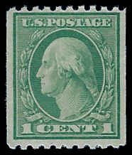 U.S. #448 MNH; 1c Washington - Perf 10 Horiz (1915)
