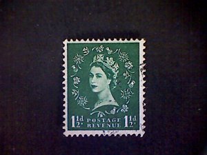 Great Britain, Scott #355, used(o), 1960, Wilding: Elizabeth II, 1​​​​​​​½d