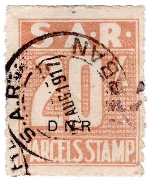 (I.B) South Africa Railways : Parcel Stamp 20/-