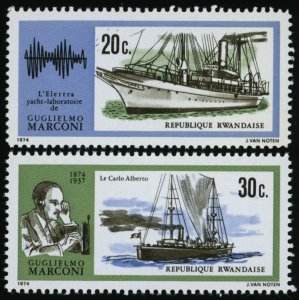 RWANDA Sc 587-88 MNH - 1974 - Guglielmo Marconi, Italian Inventor