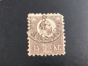 Hungary #5 used 1871 15k yellow brown