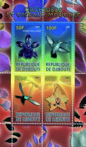 ORCHIDS & Birds Sheet Perforated Mint (NH)