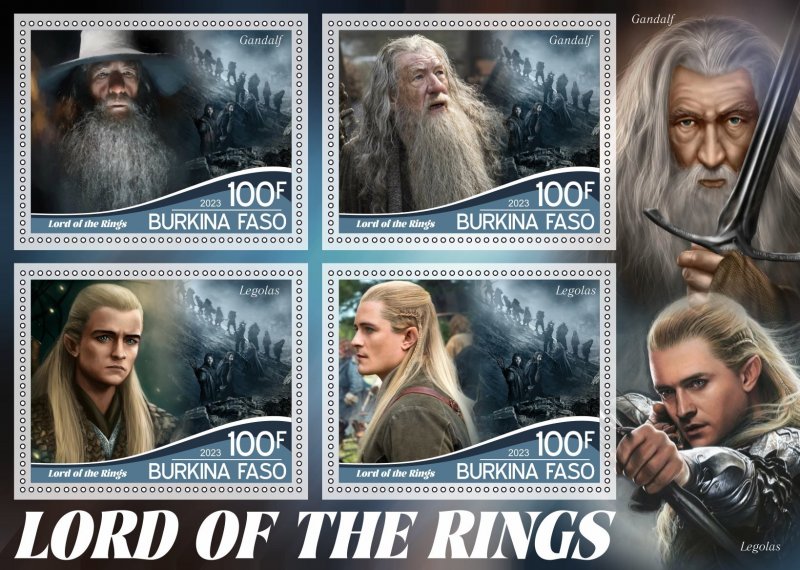 Stamps. Cinema. The Lord of the Rings 2023 year 1+1 sheets perforated MNH**