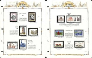 Europa Stamp Collection on 14 White Ace Pages, Mint NH Set, 1987