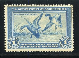 UNITED STATES DUCK  ISSUE SCOTT#RW1 F/VF SINGLE MINT NEVER HINGED