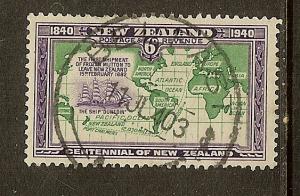 New Zealand, Scott #237, 6p Route of Ship, Used