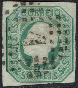 PORTUGAL 1862 KING EMBOSSED 50R USED