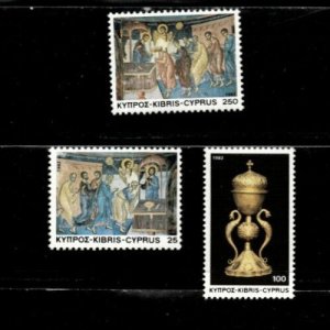 Cyprus 1982 - Religion, Christmas  - Set of 3 Stamps - Scott #588-90 - MNH