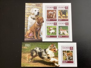 Solomon Islands #1693, 1713 Mint 2014 Popular Dog Breeds