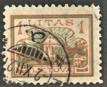 LITHUANIA #171, USED ON 102 CARD - 1923 - LITH044
