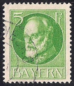 Bavaria #96 5PF Prince Regent Luitpold Stamp used F-VF