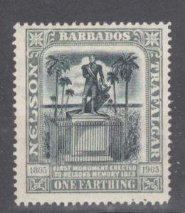 Barbados 1906 Nelson Centenary 1f Scott # 102 MH