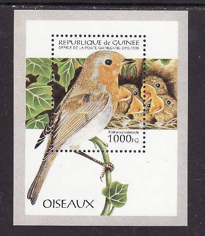 Guinea-Sc#1273-unused NH sheet-Birds-1995-