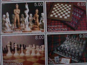 TAJIKISTAN 2000 WORLD FAMOUS NUDE CHESS & CHESS BOARD-MNH-SHEET VF RARE