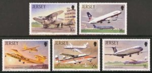 $1 World MNH Stamps (1236), Jersey Scott 418-422 MNH, Airports, set of 5 (1236)